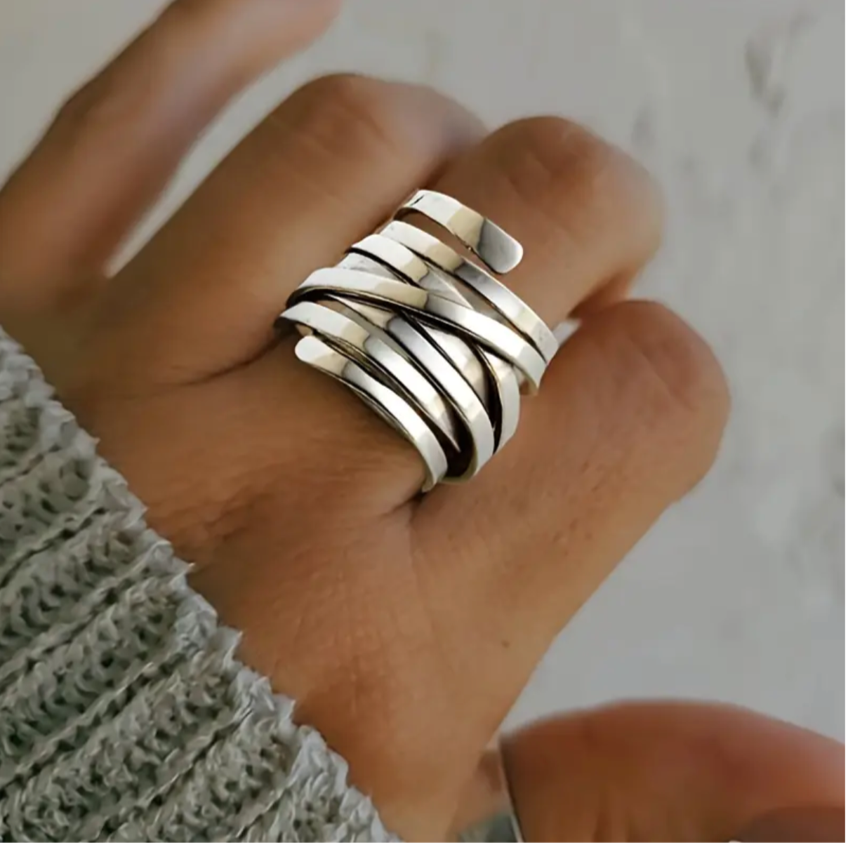 Bliss - Bague Vintage Épaise en Argent