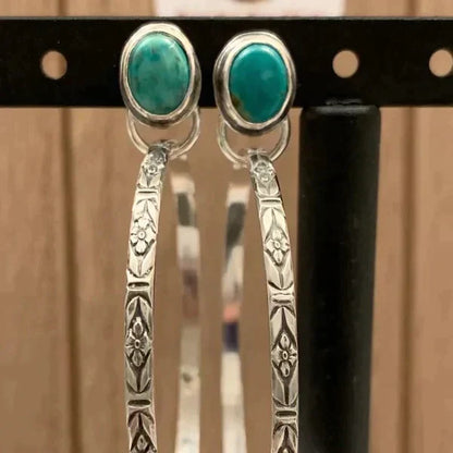 Boucles d'oreilles vintage en onyx boho