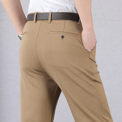 Pantalon de costume homme stretch coupe droite – Maxime - Kaki