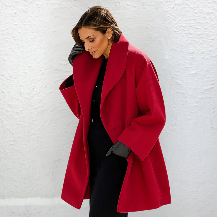 Anja  - Élégant Manteau Long en Laine