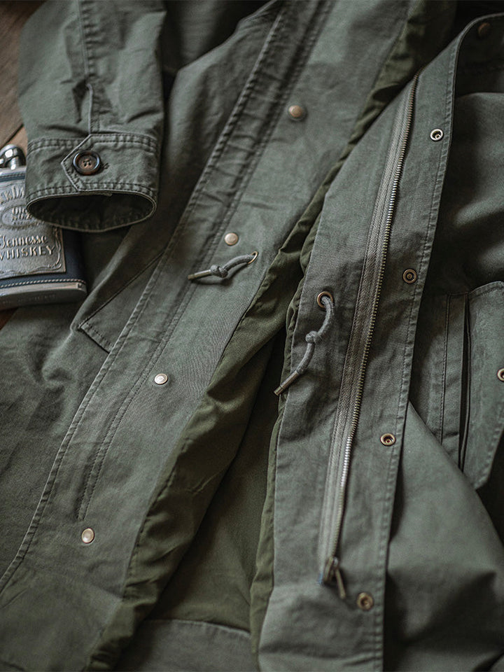 Parka homme style militaire à capuche en coton coupe ample – Thibault - vue 9