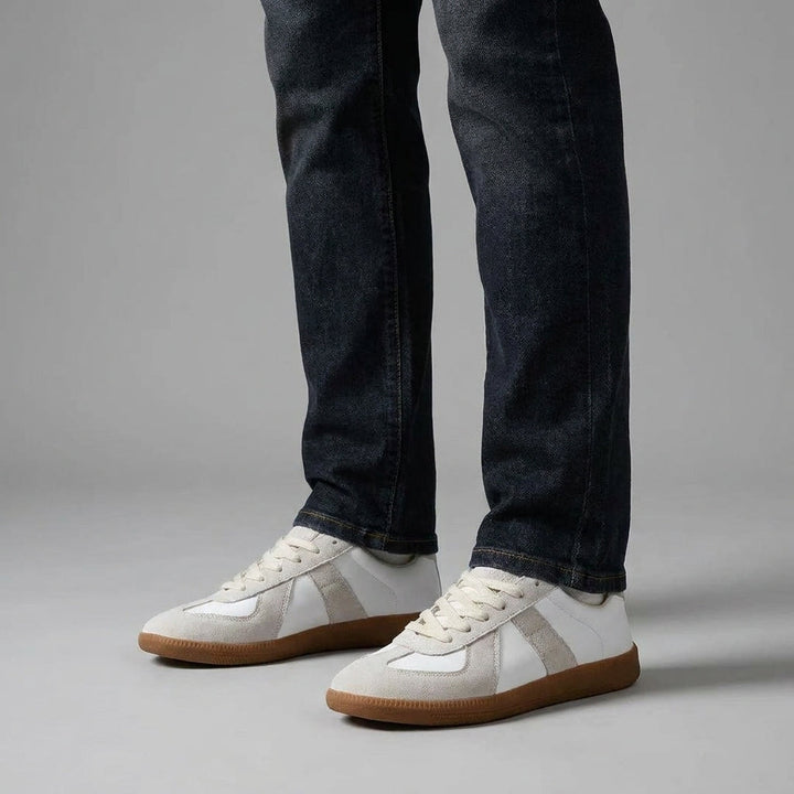 Baskets basses homme rétro à panneaux texturés – Harrington – vue 3