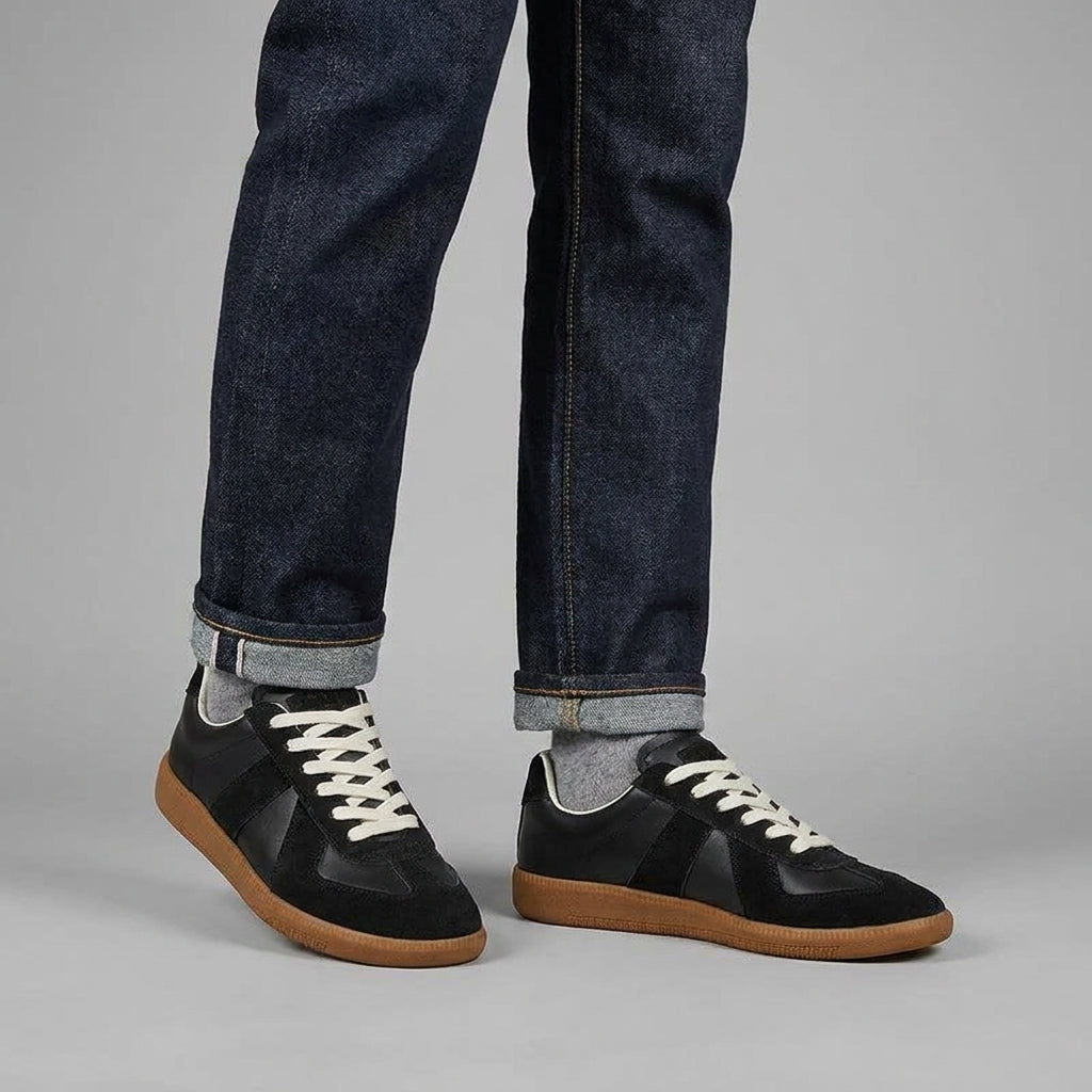 Baskets basses homme rétro à panneaux texturés – Harrington – vue 5