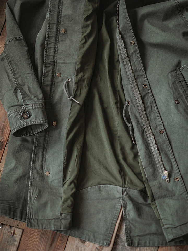 Parka homme style militaire à capuche en coton coupe ample – Thibault - vue 8