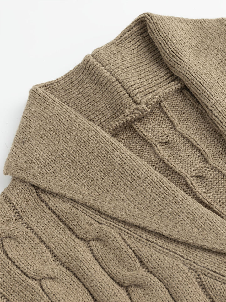 Cardigan homme classique en maille torsadée à col châle – Felix – vue 5