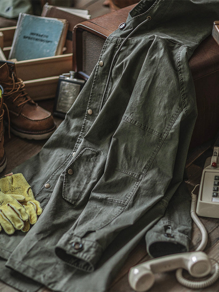 Parka homme style militaire à capuche en coton coupe ample – Thibault - vue 4