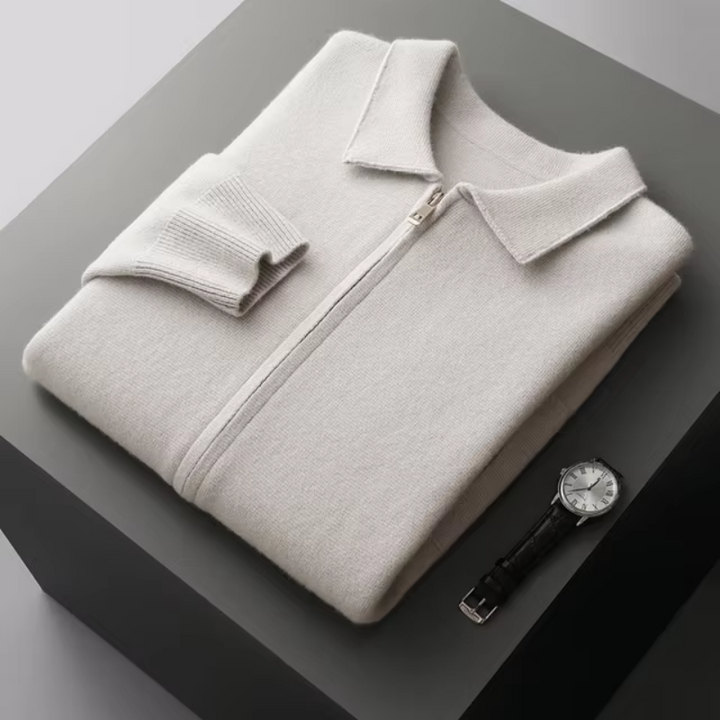 Cardigan zippé homme élégant en maille – Ethan – vue 2