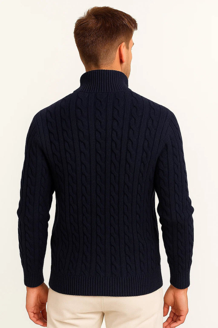 Pull homme classique en maille torsadée à quart de zip – Henrik – vue 5