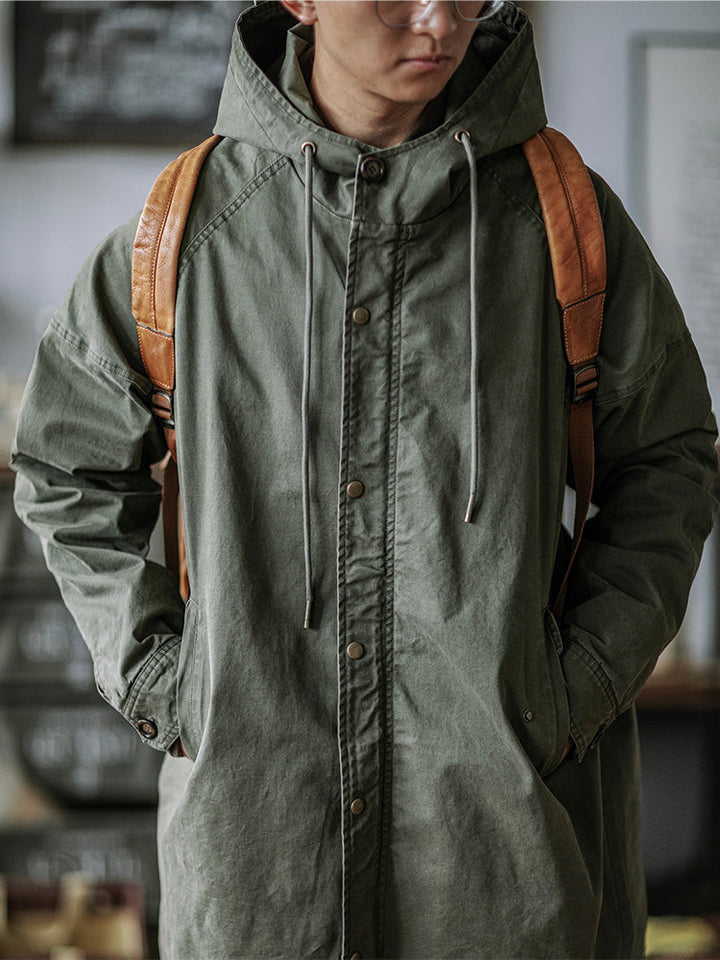 Parka homme style militaire à capuche en coton coupe ample – Thibault - vue 3