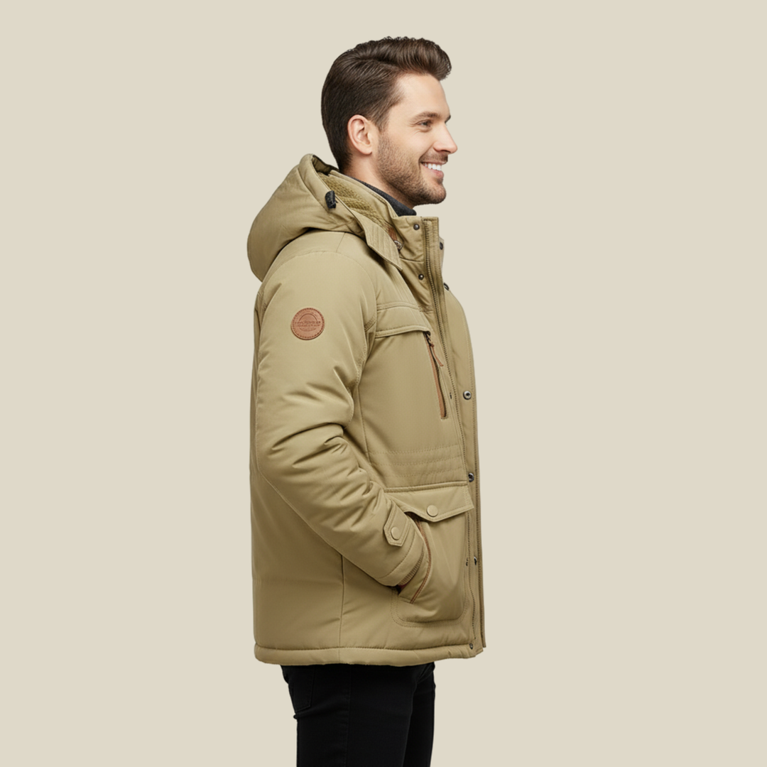 Manteau d'hiver homme robuste et imperméable à capuche amovible – Tobias – vue 8