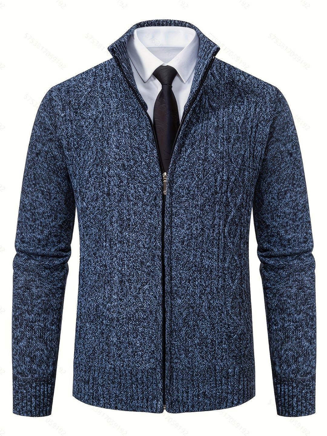 Cardigan zippé homme en maille torsadée à col montant – Henrik – vue 14