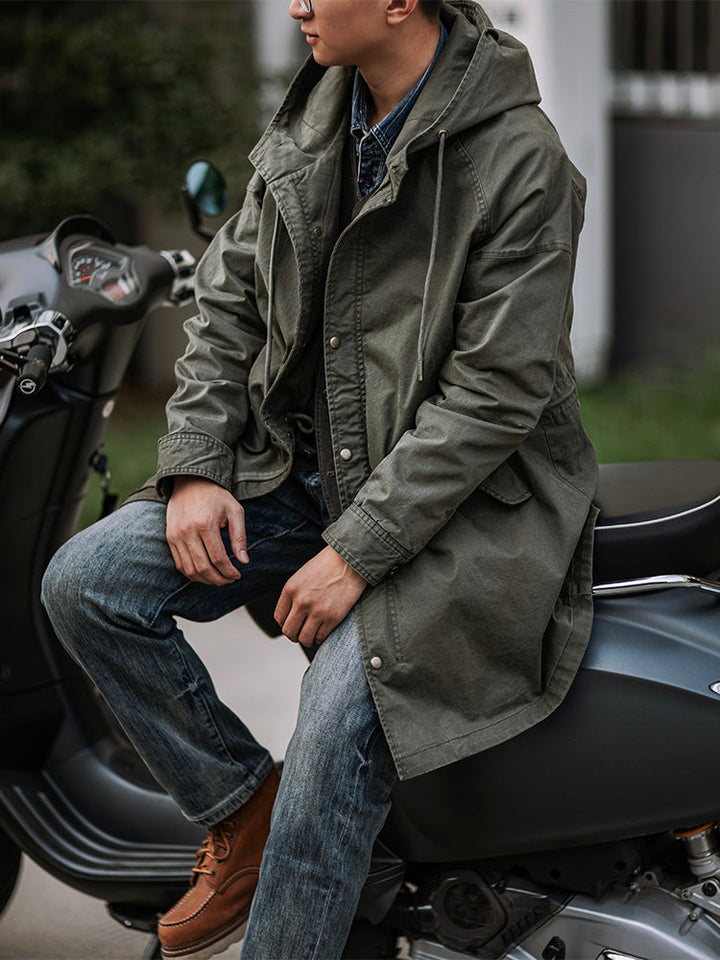 Parka homme style militaire à capuche en coton coupe ample – Thibault - vue 5