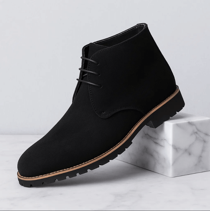 Chukka boots homme effet daim à lacets et semelle crantée – Maxime - Noir
