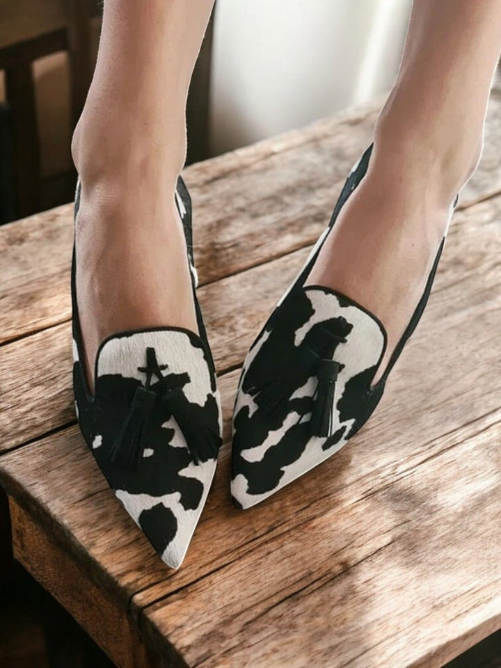 Mocassins femme élégants à bout pointu – Beatrice – Noir