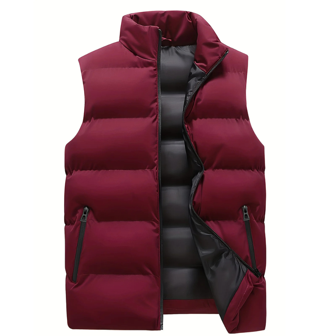 Gilet matelassé sans manches homme à poches – Outdoor – Rouge