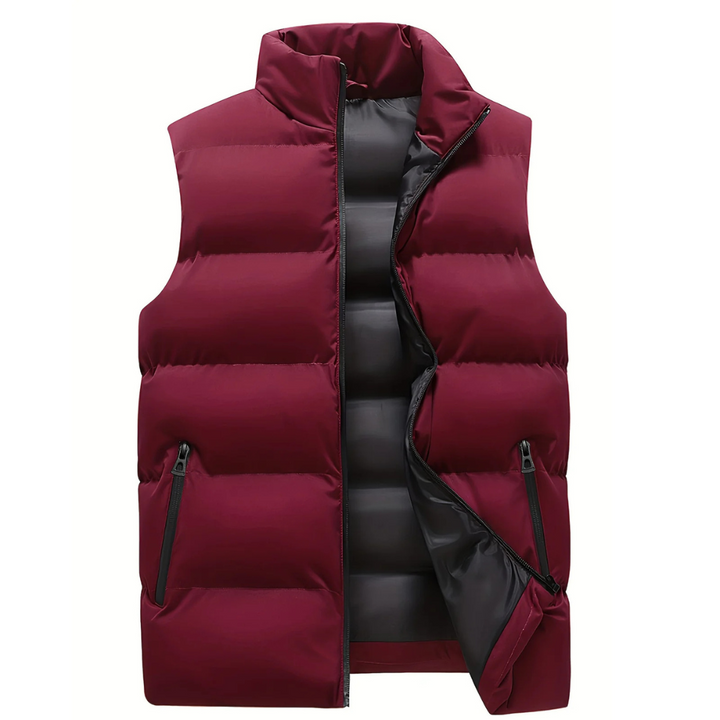 Gilet matelassé sans manches homme à poches – Outdoor – Rouge