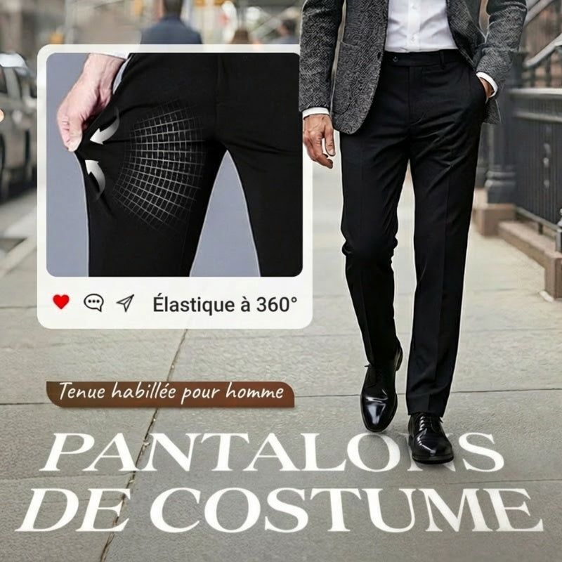 Pantalon de costume homme stretch coupe droite – Maxime - vue 1