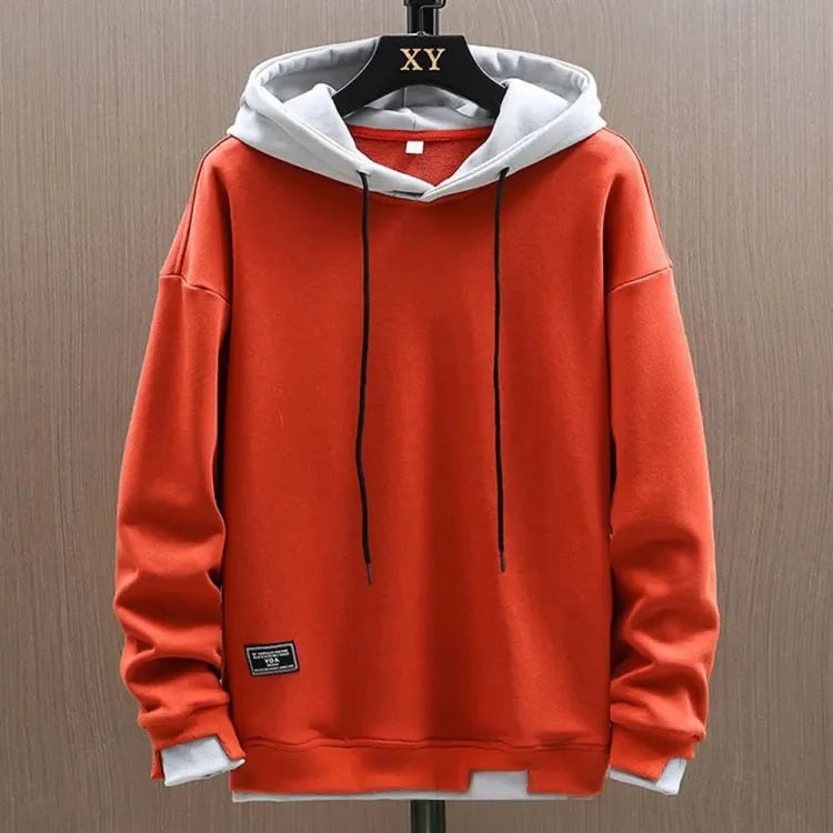 Sweat à capuche homme classique et confortable à poches – Lucas – Orange