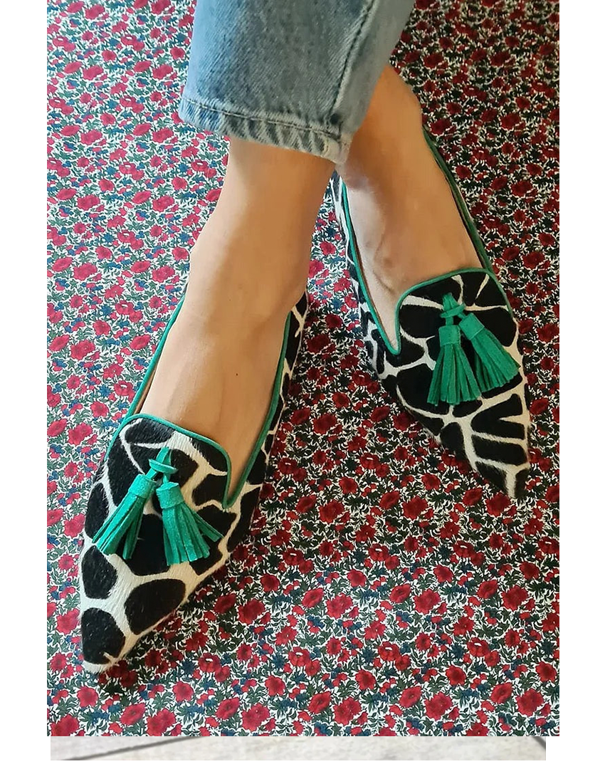 Mocassins femme élégants à bout pointu – Beatrice – Vert