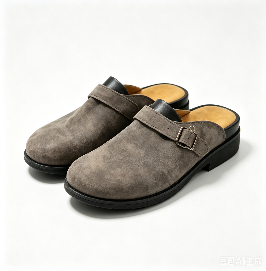 Mules homme orthopédiques à boucle réglable – Sabots – Café