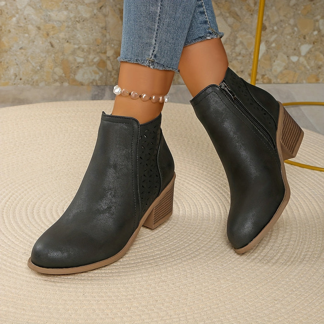 Bottines femme à enfiler avec zip latéral – Greta – vue 6