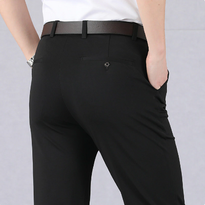 Pantalon de costume homme stretch coupe droite – Maxime - Noir