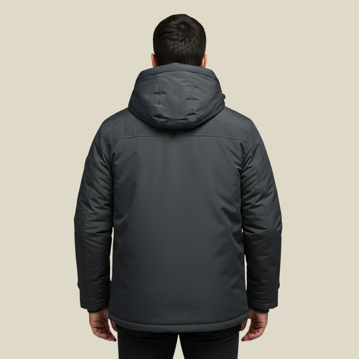 Manteau d'hiver homme robuste et imperméable à capuche amovible – Tobias – vue 6
