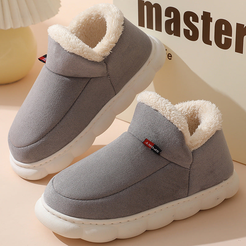 Bottines femme en daim doublées fourrure à plateforme – Elsa – Gris