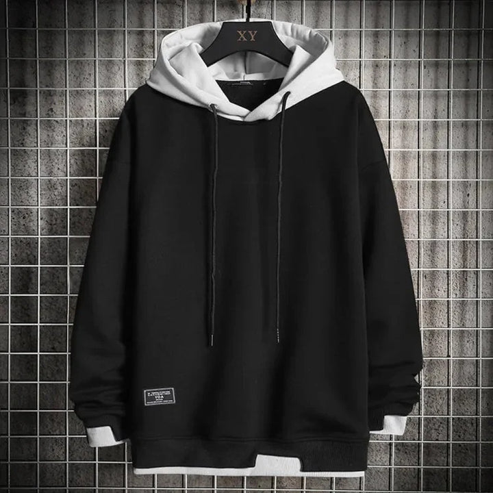 Sweat à capuche homme classique et confortable à poches – Lucas – Noir