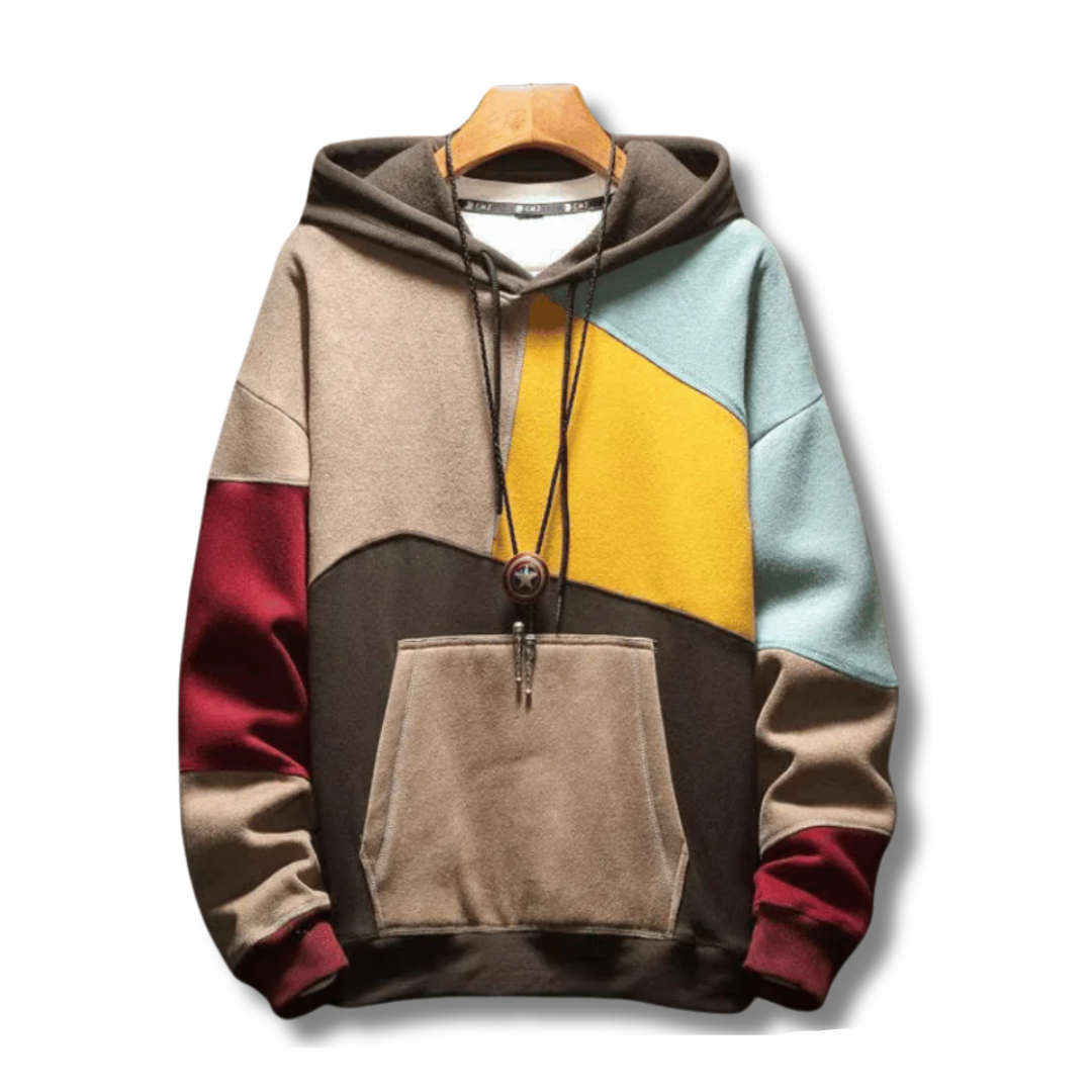 Sweat à capuche homme color block à poche kangourou – Nathan - vue 1