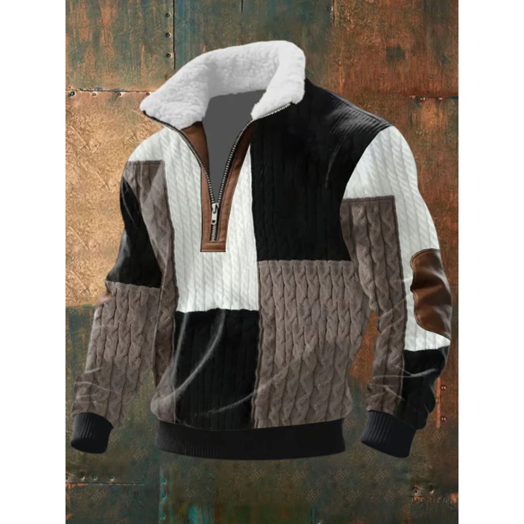 Pull homme en polaire à col haut doublé – Silvoro – vue 5
