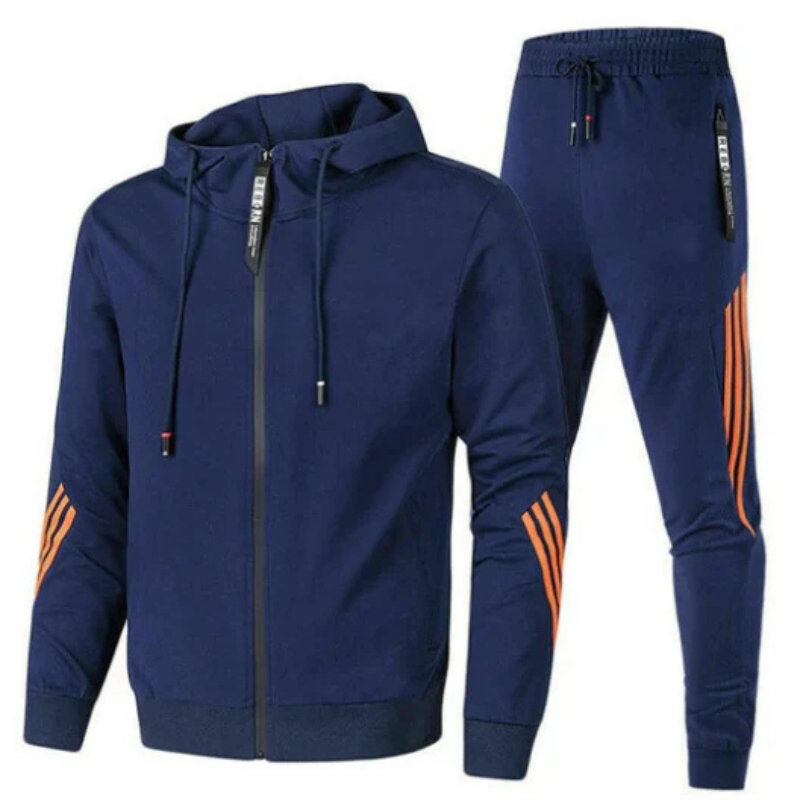 Ensemble homme sweat à capuche et pantalon streetwear moderne – David – Bleu marine