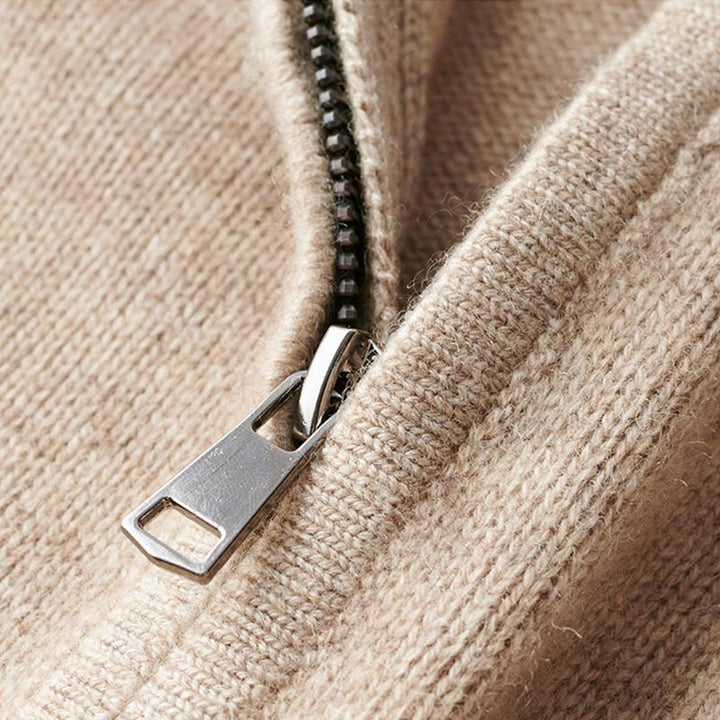 Pull demi-zip homme premium en maille côtelée – Erik – vue 7