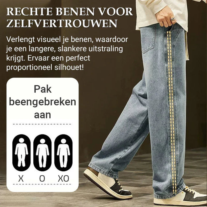 Jean droit homme coupe ample à taille élastique et cordon – Victor - vue 2