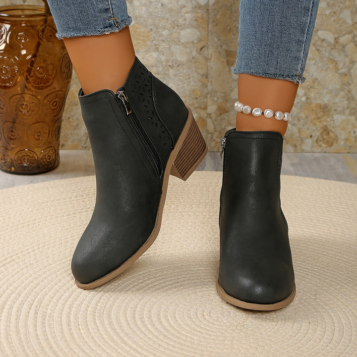 Bottines femme à enfiler avec zip latéral – Greta – vue 12