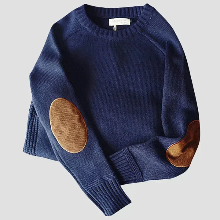 Pull homme classique en maille à coudières – Emil – vue 5
