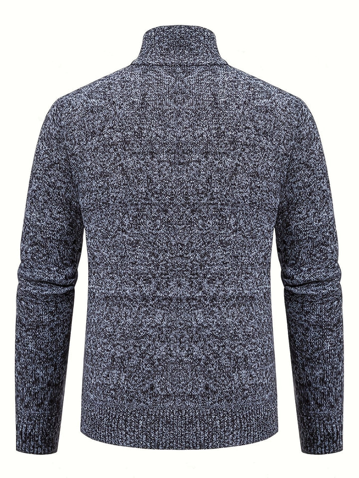 Cardigan zippé homme en maille torsadée à col montant – Henrik – vue 27