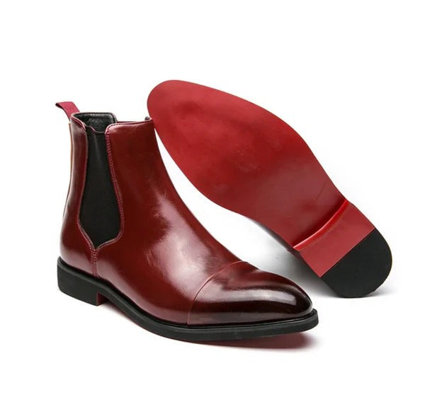 Bottes homme en cuir élégantes – Rouge