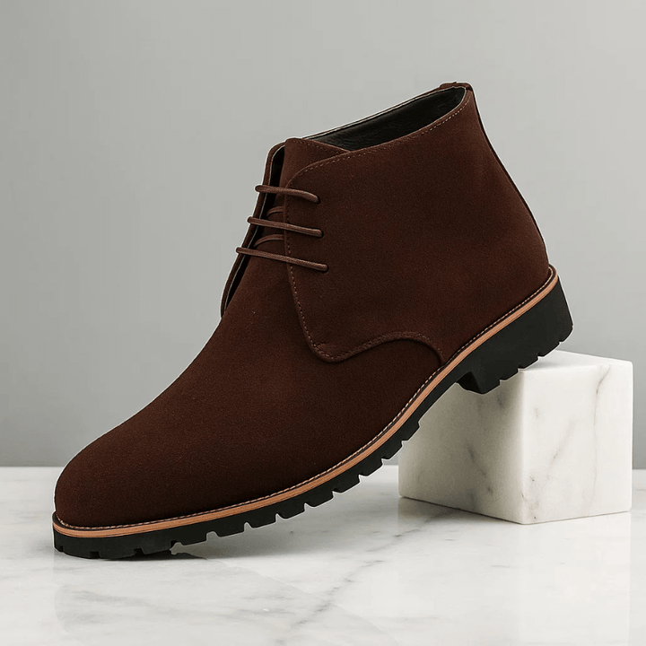Chukka boots homme effet daim à lacets et semelle crantée – Maxime - Brun