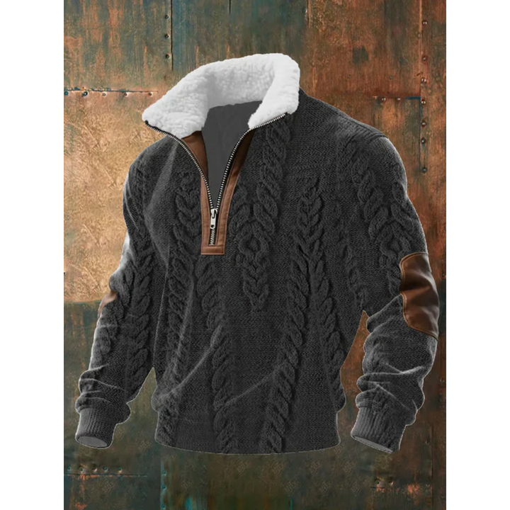 Pull homme en polaire à col haut doublé – Silvoro – vue 26