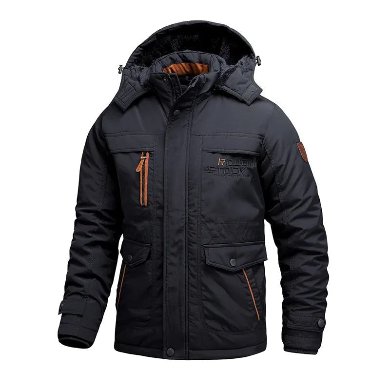 Manteau d'hiver homme robuste et imperméable à capuche amovible – Tobias – vue 15