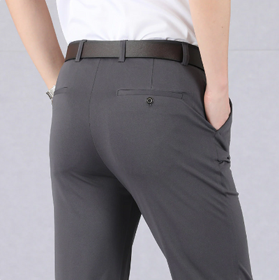Pantalon de costume homme stretch coupe droite – Maxime - Gris