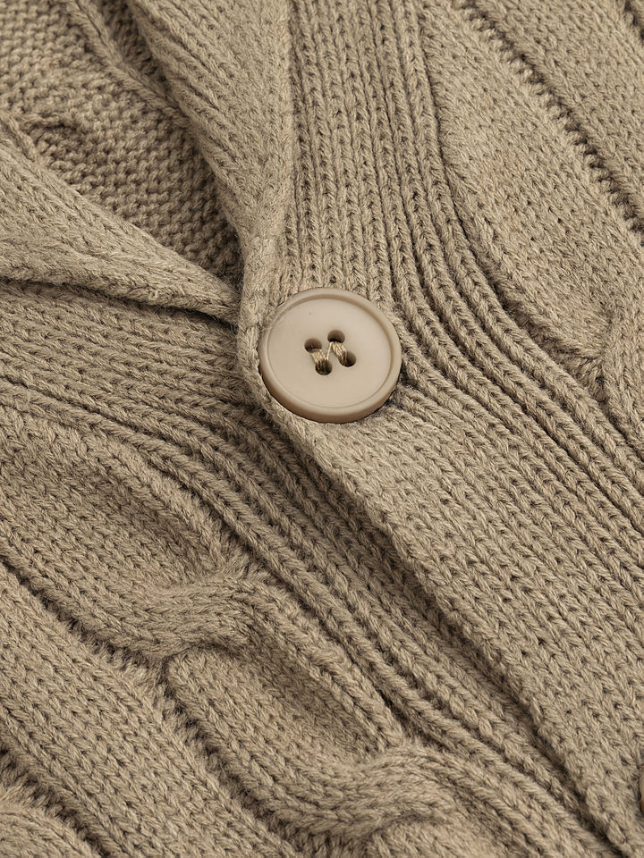 Cardigan homme classique en maille torsadée à col châle – Felix – vue 7