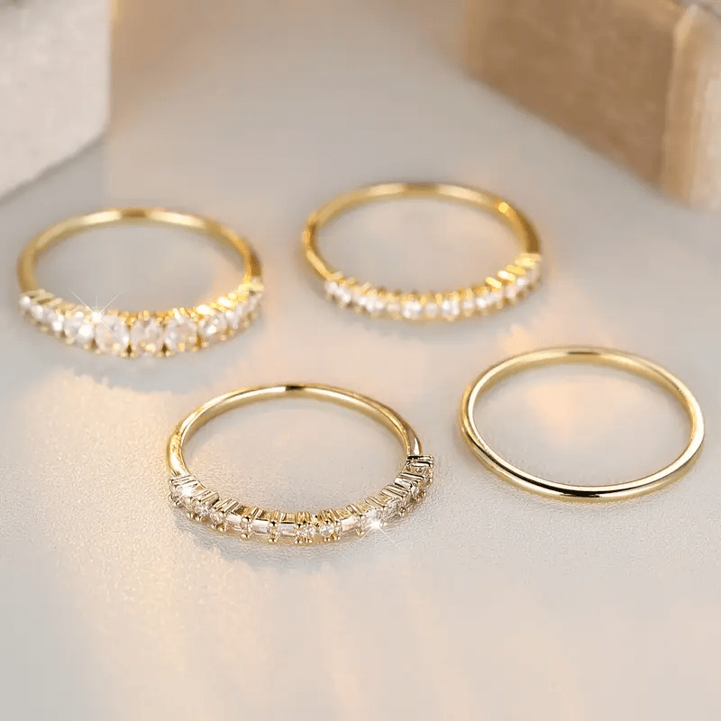 Bagues Empilables avec Zirconium en Or 14k