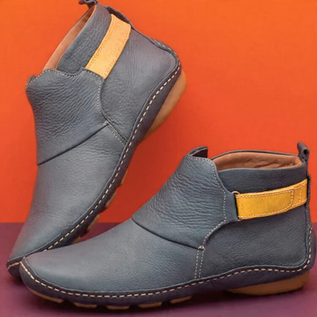 Bottines vintage femme confortables à doublure douce – Mirelda – Gris
