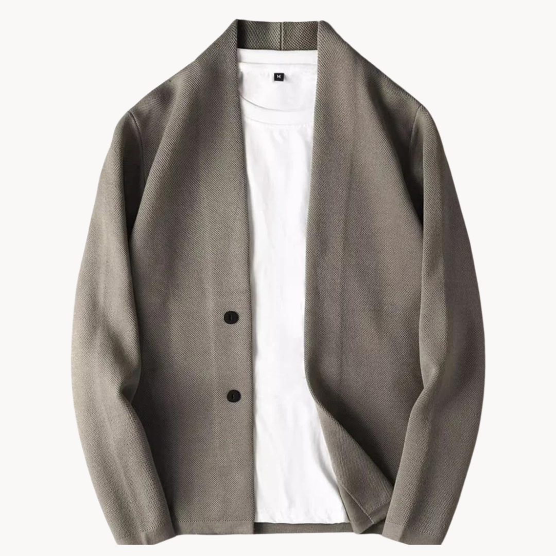 Cardigan homme coupe classique en maille texturée – Arthur – Beige