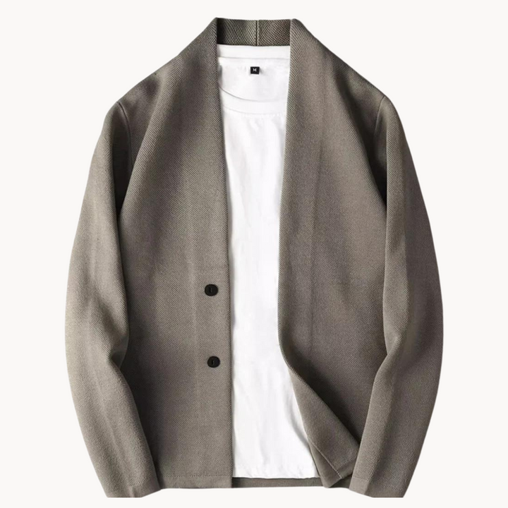 Cardigan homme coupe classique en maille texturée – Arthur – Beige