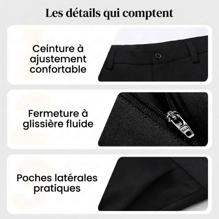 Pantalon de costume homme stretch coupe droite – Maxime - vue 7