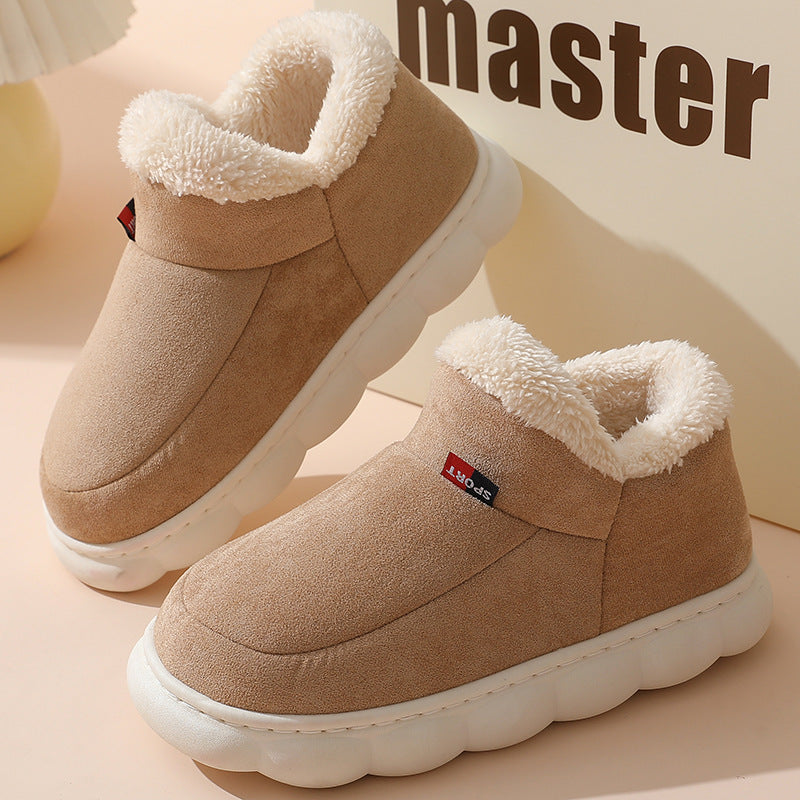 Bottines femme en daim doublées fourrure à plateforme – Elsa – Kaki