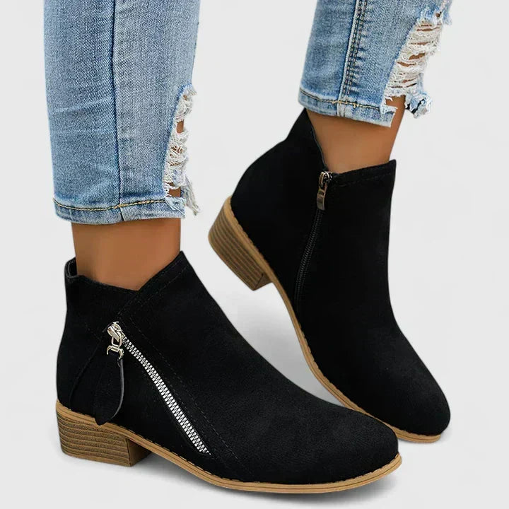 Bottines élégantes femme à soutien orthopédique et zip – Friana – vue 4